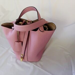 Elegant Mauve Sylvestre light purple Picotin Togo Leather Bag